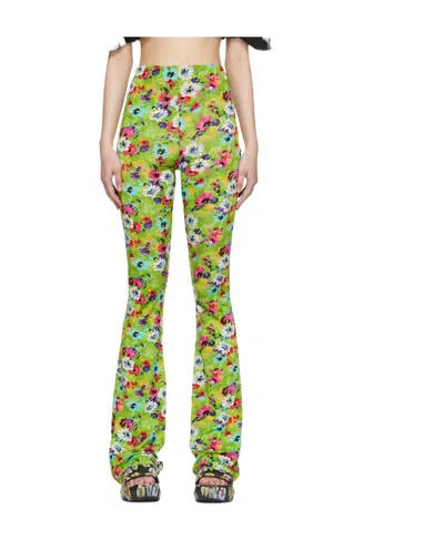 MSGM FLORAL PRINT HIGH-WAISTED TROUSERS