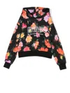 Msgm Floral Print Hoodie In Schwarz
