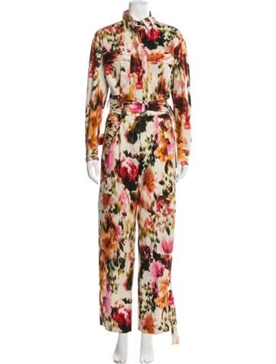 Pre-owned Msgm Floral Print Jumpsuit In Multi