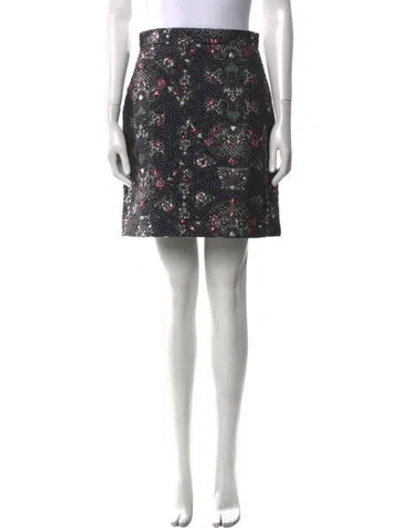 Pre-owned Msgm Floral Print Knee-length Skirt In Black