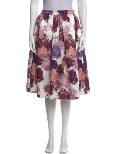 Pre-owned Msgm Floral Print Knee-length Skirt In Pink
