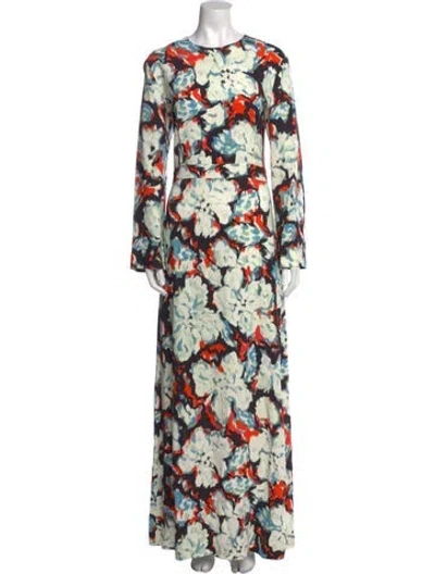 Pre-owned Msgm Floral Print Long Dress