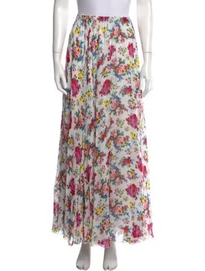 Pre-owned Msgm Floral Print Long Skirt W/ Tags In Multicolor