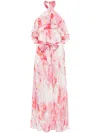 Msgm Abstract-print Maxi Dress In Pink