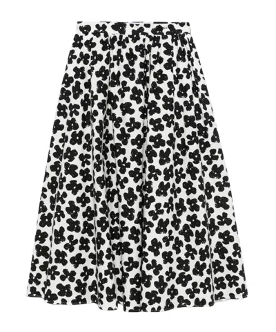 MSGM MSGM FLORAL-PRINT PLEATED MAXI SKIRT