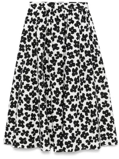 MSGM FLORAL-PRINT MAXI SKIRT