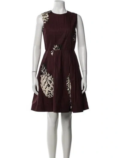Pre-owned Msgm Floral Print Mini Dress In Burgundy