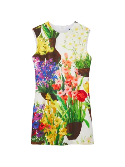 Msgm Floral-print Mini Dress In Multi