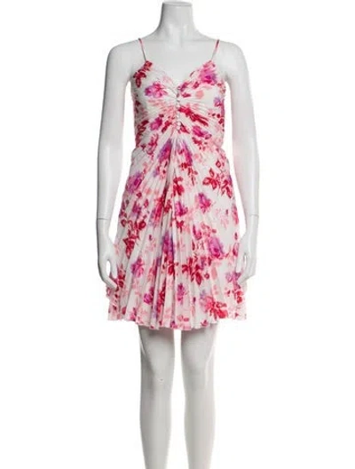 Pre-owned Msgm Floral Print Mini Dress In Multi