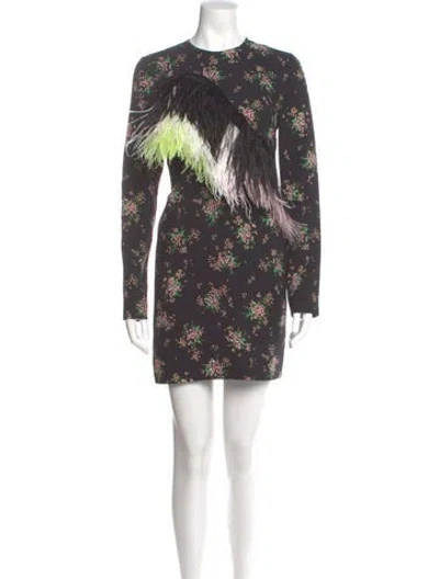 Pre-owned Msgm Floral Print Mini Dress In Multi