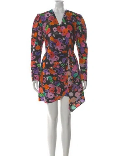 Pre-owned Msgm Floral Print Mini Dress In Multi