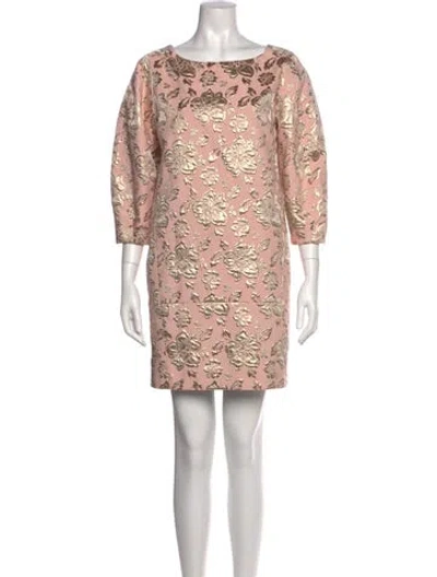 Pre-owned Msgm Floral Print Mini Dress In Pink