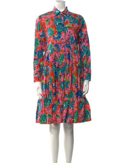 Pre-owned Msgm Floral Print Mini Dress In Pink