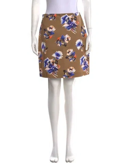 Pre-owned Msgm Floral Print Mini Skirt In Neutral
