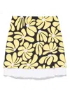 Msgm Floral-print Mini Skirt In Yellow