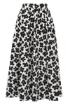 Msgm Floral-print Pleated Maxi Skirt In Black