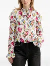 Msgm Floral-print Ruffled Blouse In Multi
