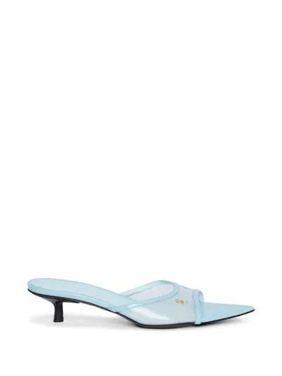 Msgm Floral-print Sandals In Blue