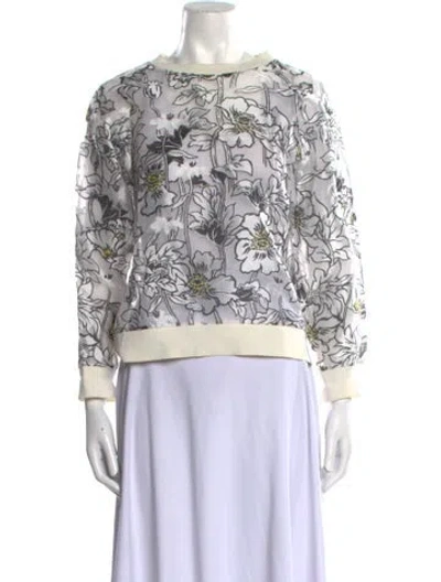 Pre-owned Msgm Floral Print Scoop Neck Sweatshirt In Multi