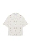 Msgm Floral-print Shirt In White