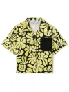 Msgm Floral-print Shirt In Yellow
