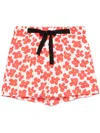 Msgm Floral-print Shorts In Red
