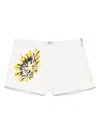Msgm Floral-print Shorts In White