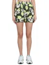 Msgm Cotton High-rise Floral Print Shorts In Multi