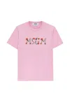Msgm Floral-print T-shirt In Pink