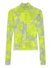Msgm Floral-print Top In Yellow