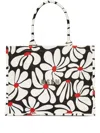 Msgm Floral-print Tote Bag In Black