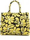Msgm Floral-print Tote Bag In Yellow
