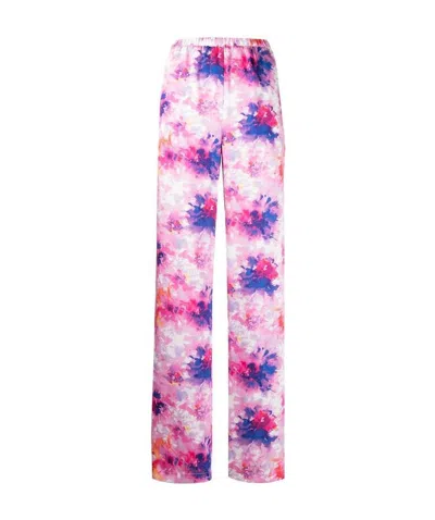 Msgm Floral-print Trousers In Pink