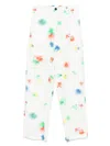 Msgm Floral-print Trousers In White