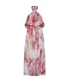 Msgm Floral Printed Halterneck Midi Dress In Animal Print