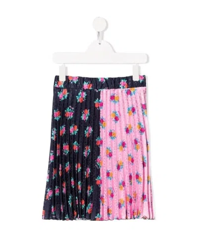 MSGM FLORAL PRINTED PLEATED SKIRT