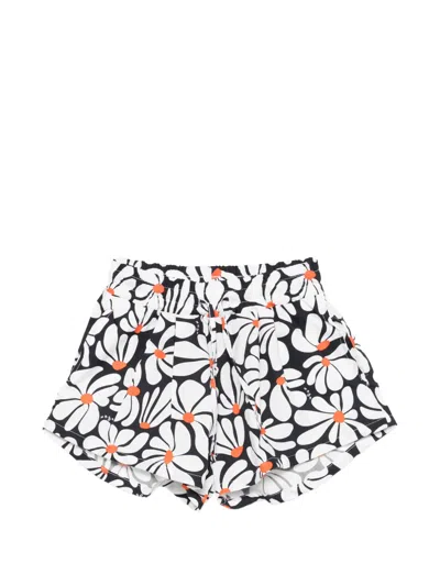 Msgm Floral Shorts In White