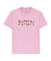 Msgm Floral-print T-shirt In Pink