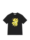 Msgm Flower-print T-shirt In Black