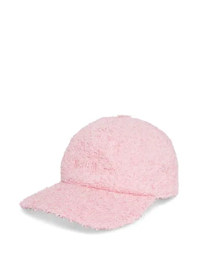 Msgm Fluffy Cap In Pink