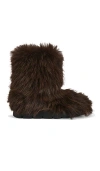 Msgm Fluffy Flat Boot In Brown