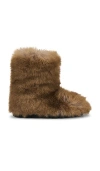 Msgm Fluffy Flat Boot In Brown