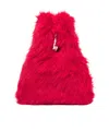 Msgm Fluffy Small Satchel Bag In Red