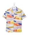 Msgm Fluid-print Cuban Shirt In Multicolor