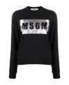 Msgm Foil Logo Print Sweatshirt In Black