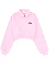 Msgm "follow The Rabbit" Collared Sweatshirt In Pink