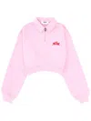 Msgm "follow The Rabbit" Collared Sweatshirt In Pink