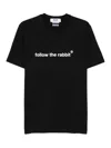 Msgm Rabbit Graphic Print Crew Neck T-shirt In Black