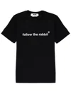 Msgm T-shirt With Rabbit Print In Black