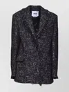 Msgm Frayed Edge Blazer Flap Pocket In Gray
